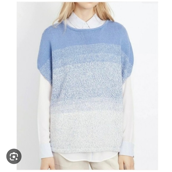 VINCE OMBRE BLUE COCOONO MARLED KNIT SWEATER TOP, SIZE XS - Picture 2 of 8